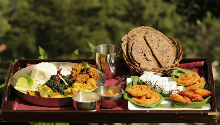 A traditional Kumaoni thali